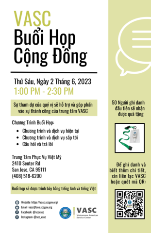 Vietnamese flyer for June Community Meeting